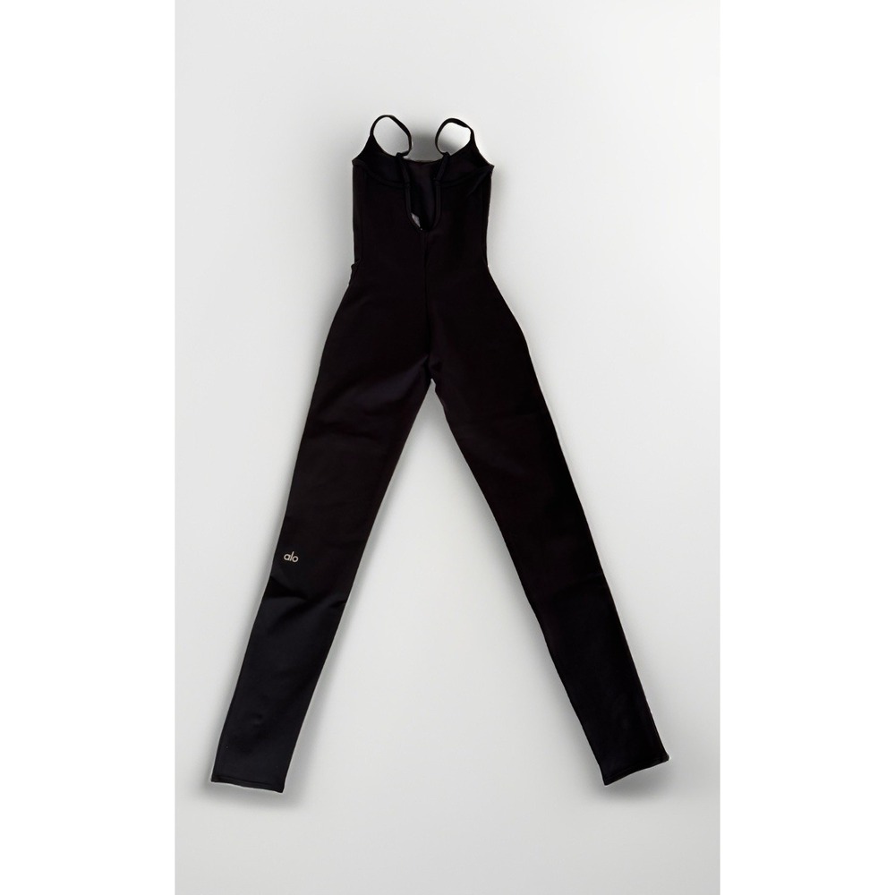 Alo Yoga Airbrush One And Done Bodysuit Black Womens Size S Jumpsuit NWT W8295R - Picture 2 of 11